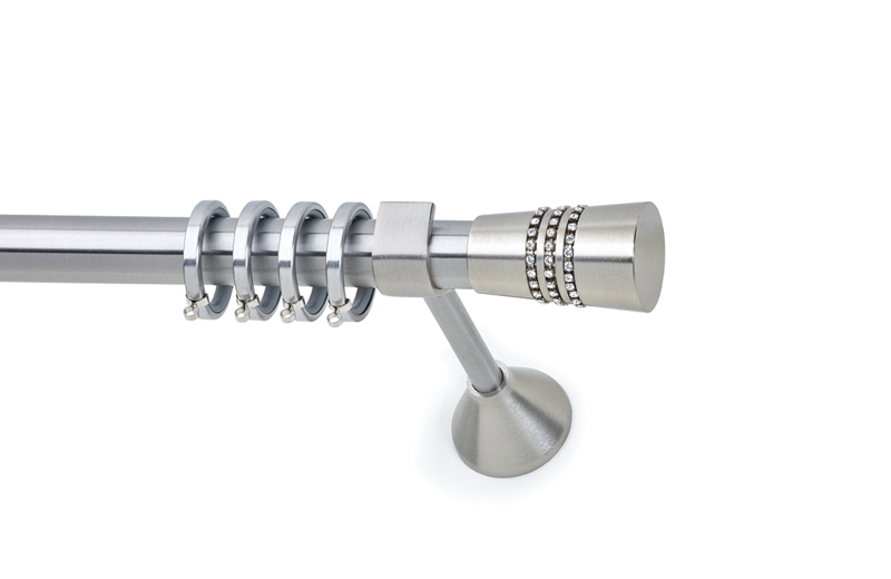 Anartisi Κουρτινόξυλο Φ25 Inox RAVENA STRASS Νίκελ Σατι